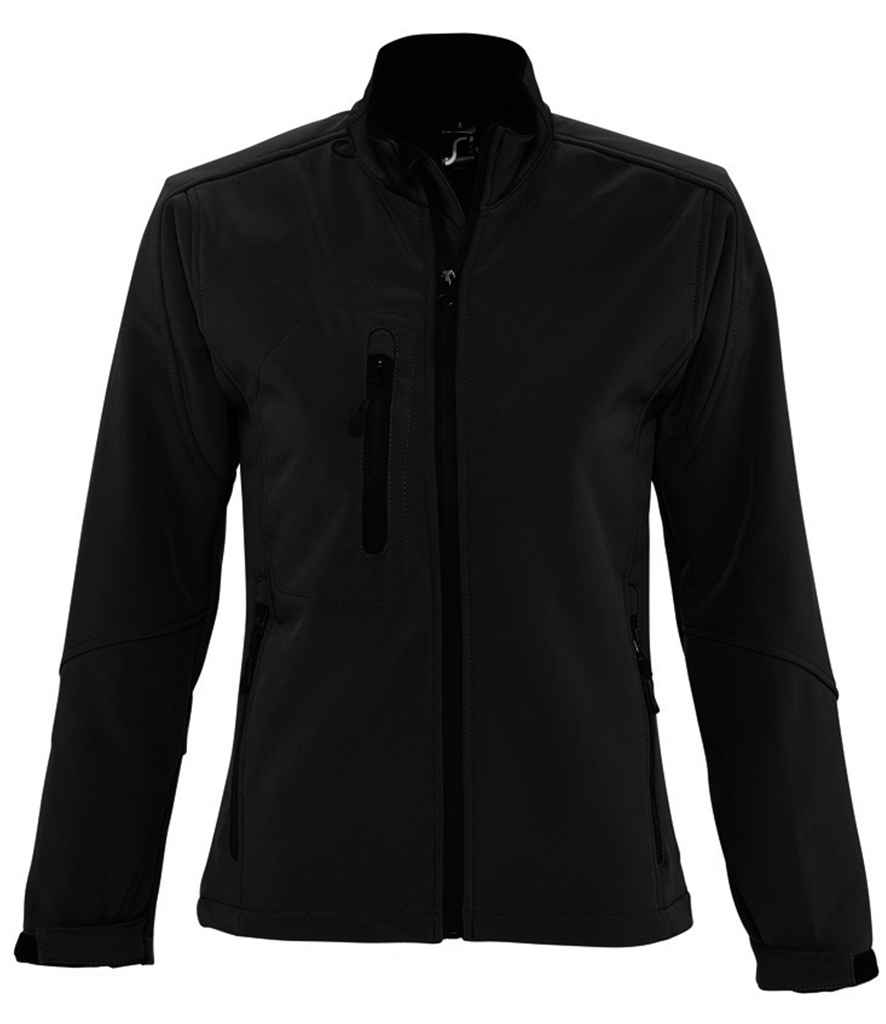 SOL'S Ladies Roxy Soft Shell Jacket in Black, front view