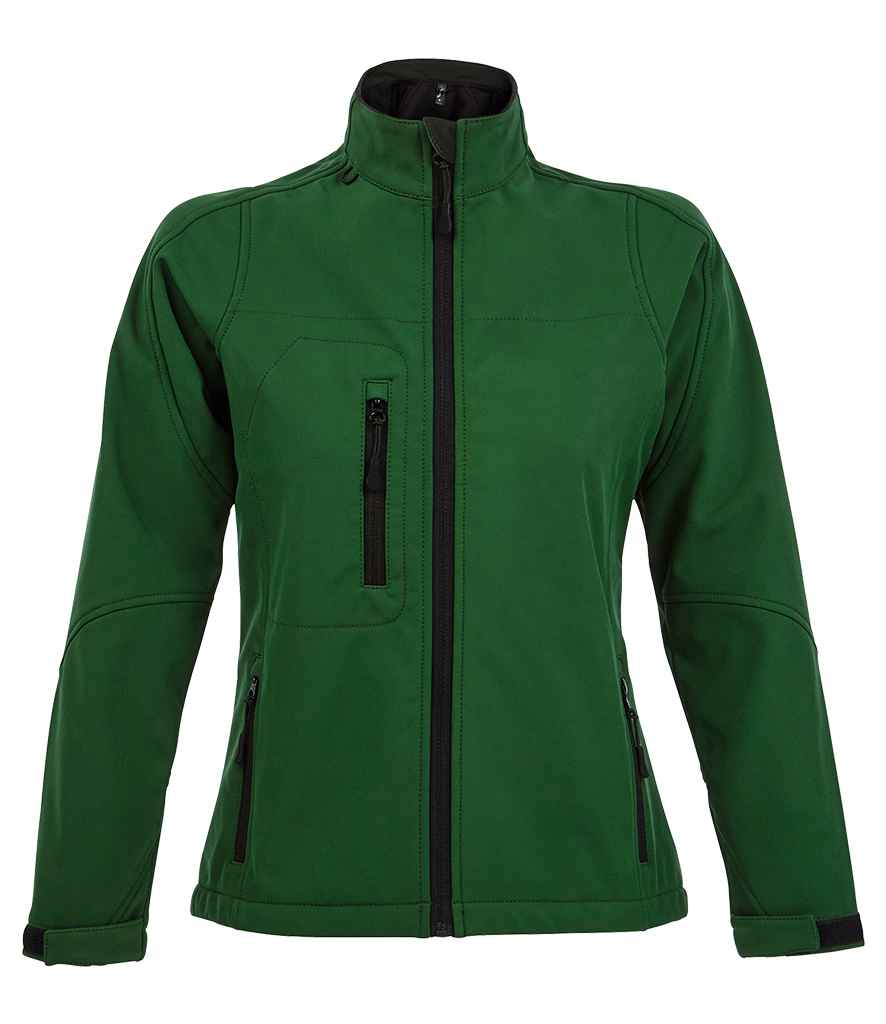 SOL'S Ladies Roxy Soft Shell Jacket in Bottle Green, front view