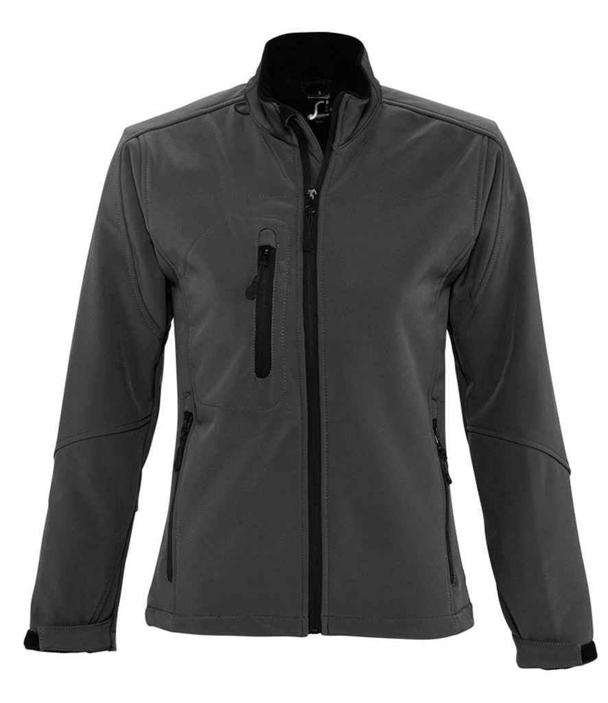 SOL'S Ladies Roxy Soft Shell Jacket in Charcoal, front view