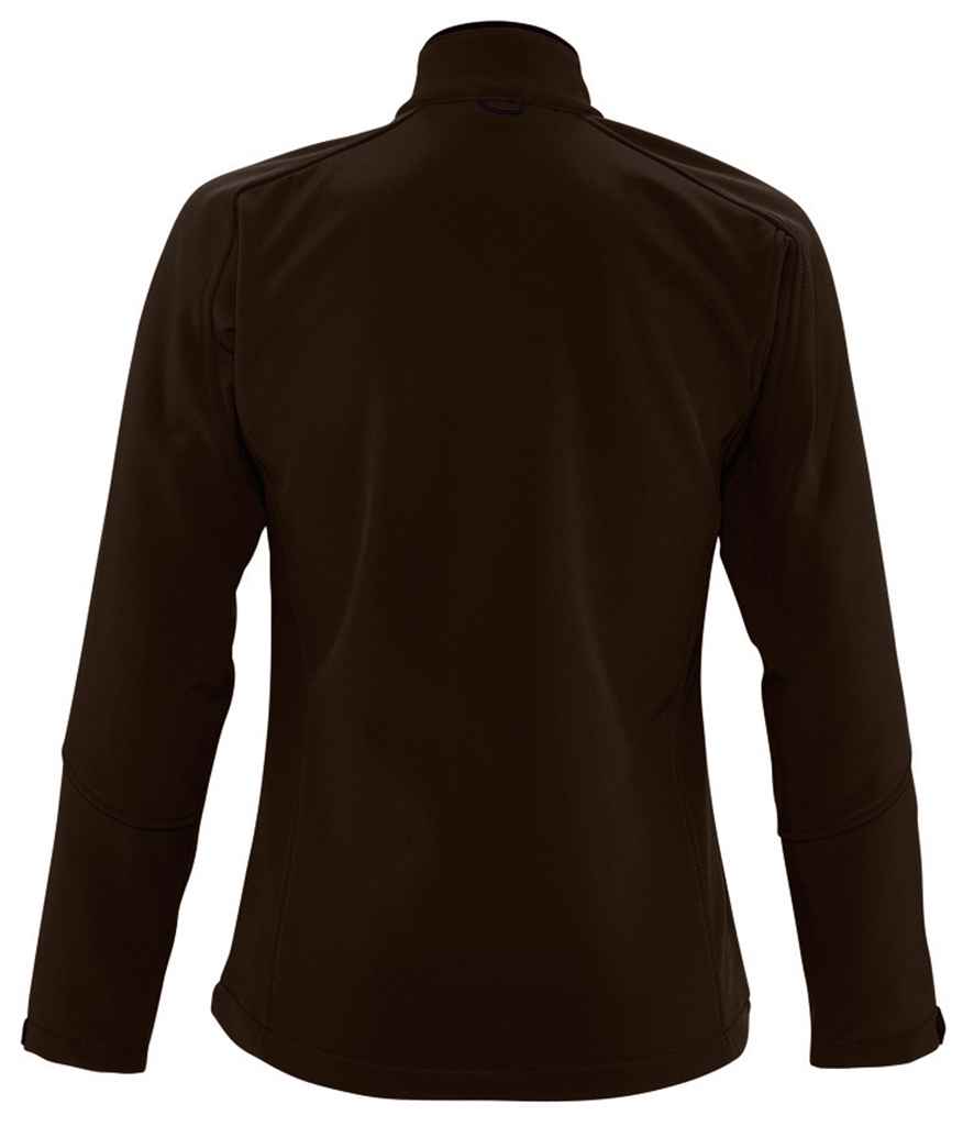 SOL'S Ladies Roxy Soft Shell Jacket in Dark Chocolate, back view