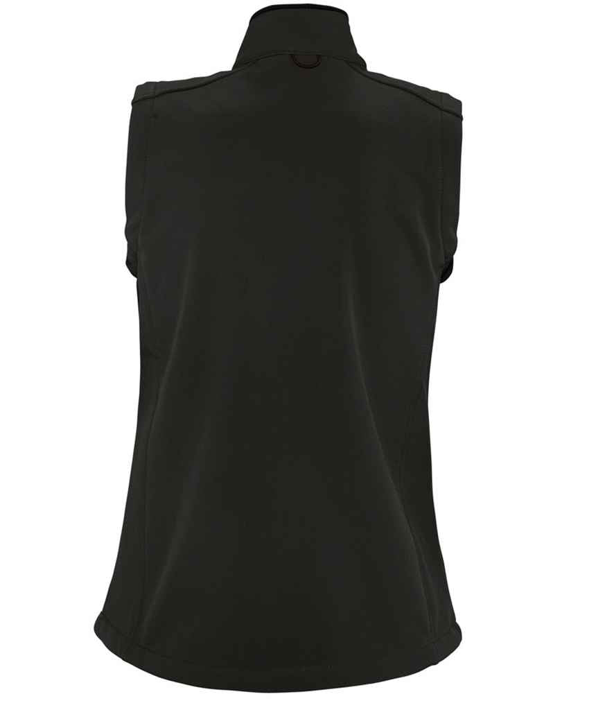 SOL'S Ladies Rallye Soft Shell Bodywarmer in Black, back view