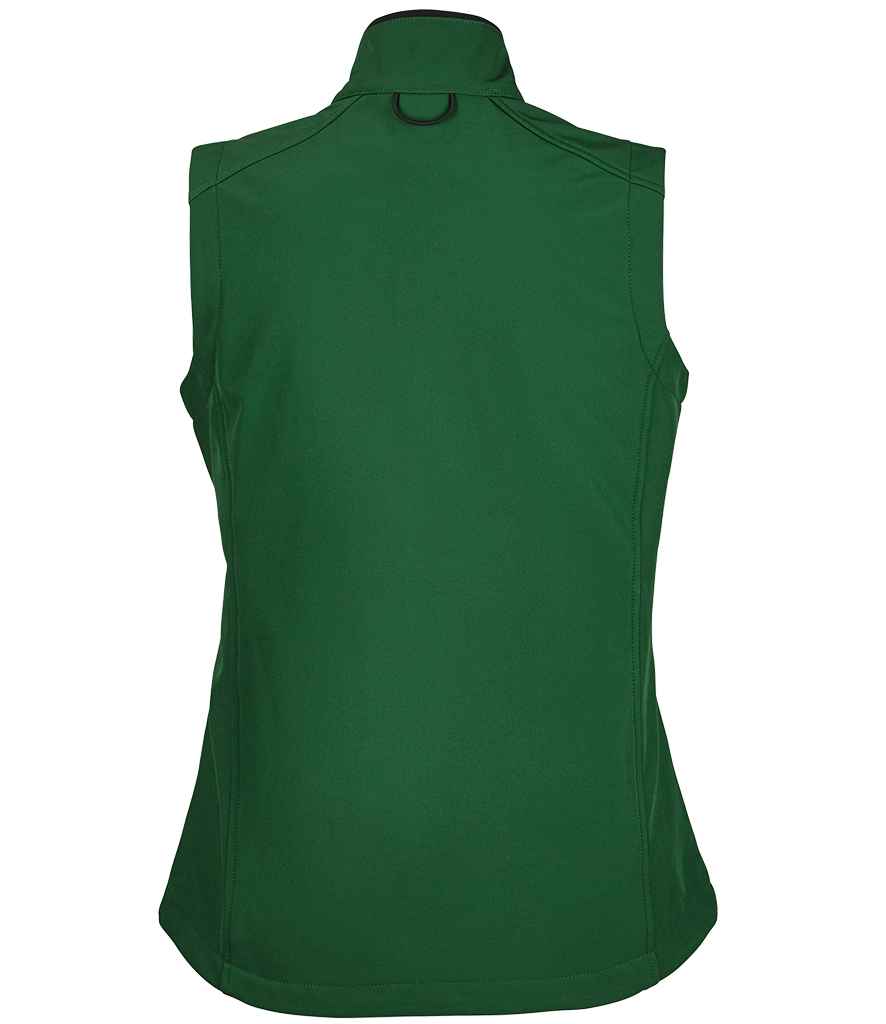 SOL'S Ladies Rallye Soft Shell Bodywarmer in Bottle Green, back view
