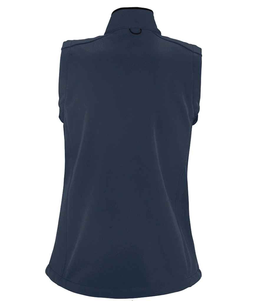 SOL'S Ladies Rallye Soft Shell Bodywarmer in French Navy, back view