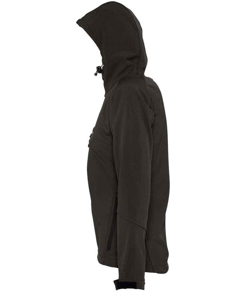 SOL'S Ladies Replay Hooded Soft Shell Jacket in Black, side view
