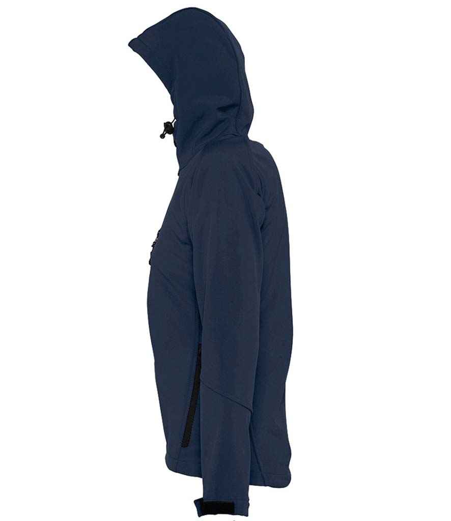 SOL'S Ladies Replay Hooded Soft Shell Jacket in French Navy, side view