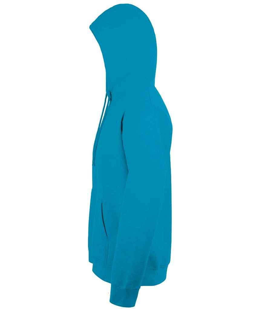 SOL'S Unisex Snake Hooded Sweatshirt in Aqua, side view