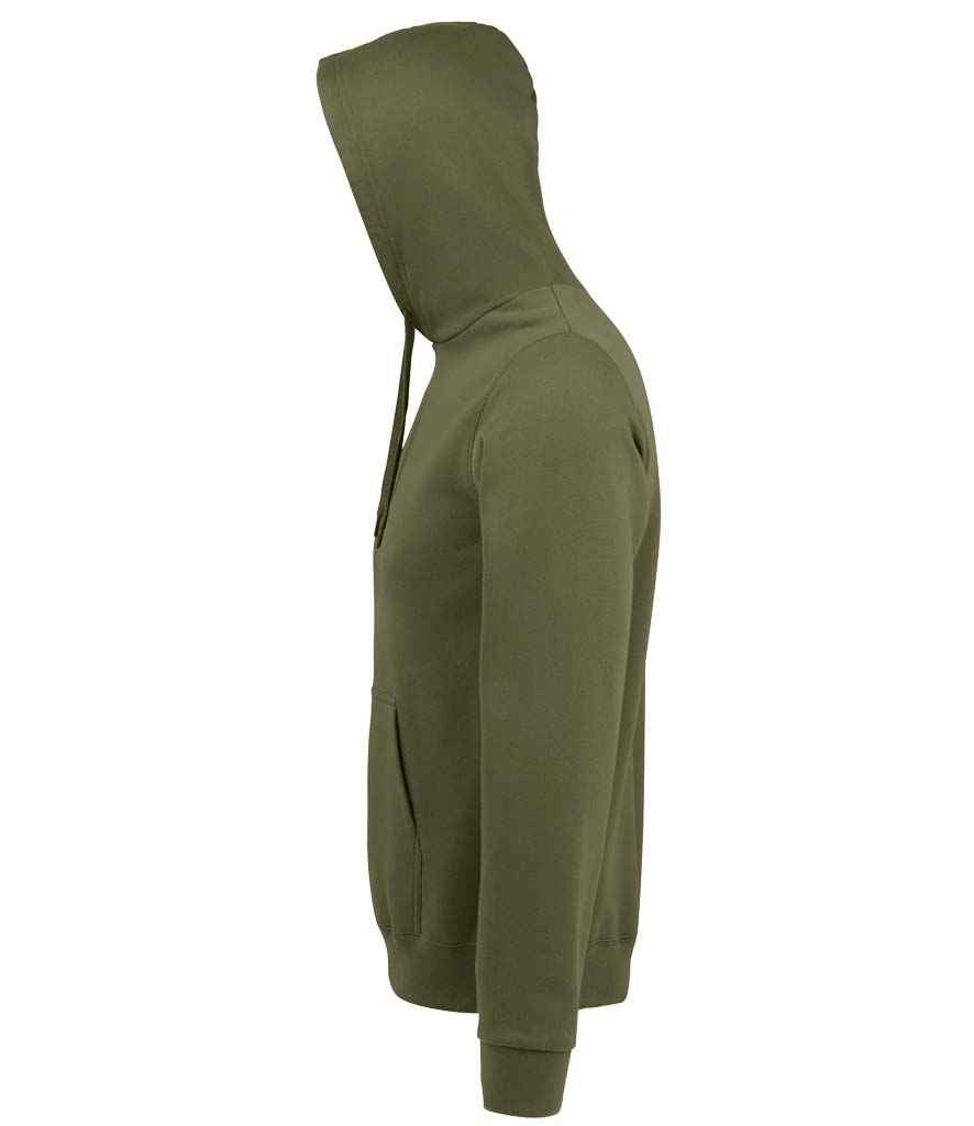 SOL'S Unisex Snake Hooded Sweatshirt in Army, side view