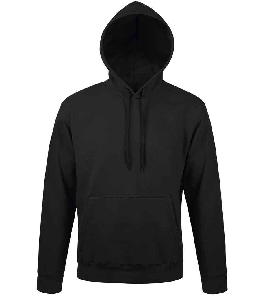 SOL'S Unisex Snake Hooded Sweatshirt in Black, front view