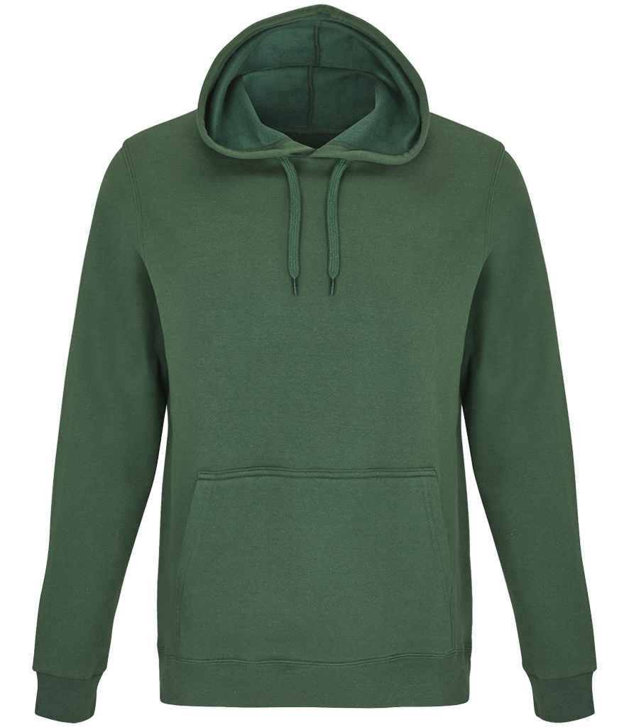 SOL'S Unisex Snake Hooded Sweatshirt in Bottle Green, front view