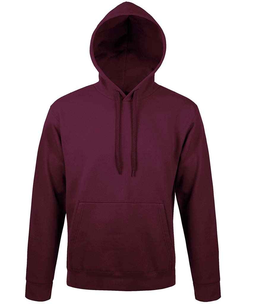 SOL'S Unisex Snake Hooded Sweatshirt in Burgundy, front view