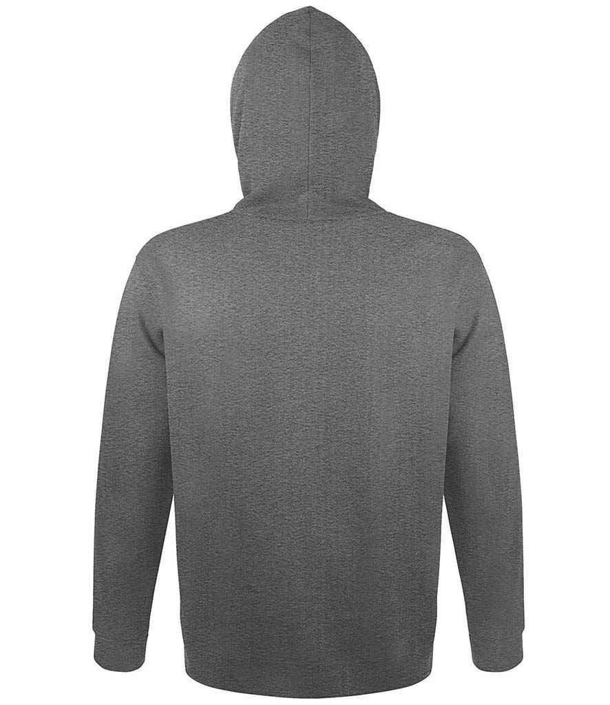 SOL'S Unisex Snake Hooded Sweatshirt in Charcoal Marl, back view