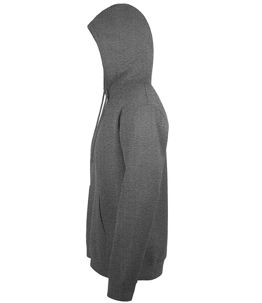 SOL'S Unisex Snake Hooded Sweatshirt in Charcoal Marl, side view