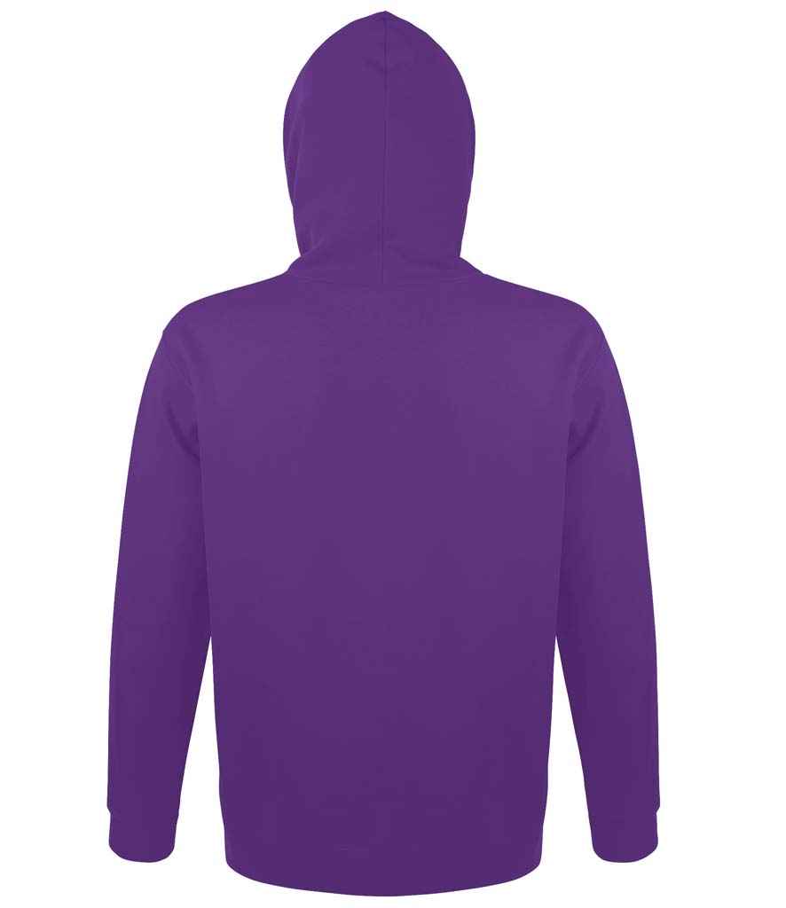SOL'S Unisex Snake Hooded Sweatshirt in Dark Purple, back view