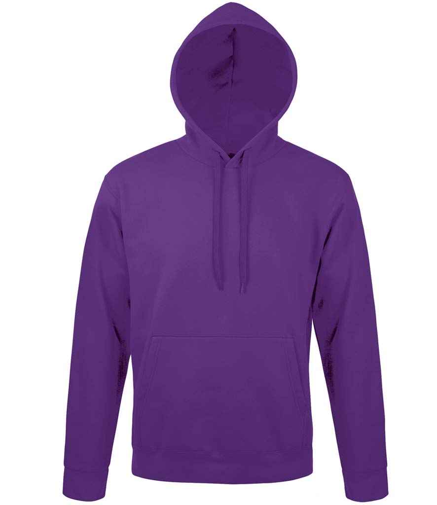 SOL'S Unisex Snake Hooded Sweatshirt in Dark Purple, front view