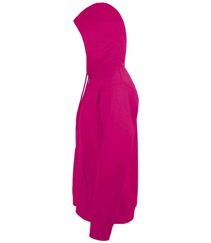 SOL'S Unisex Snake Hooded Sweatshirt in Fuchsia, side view