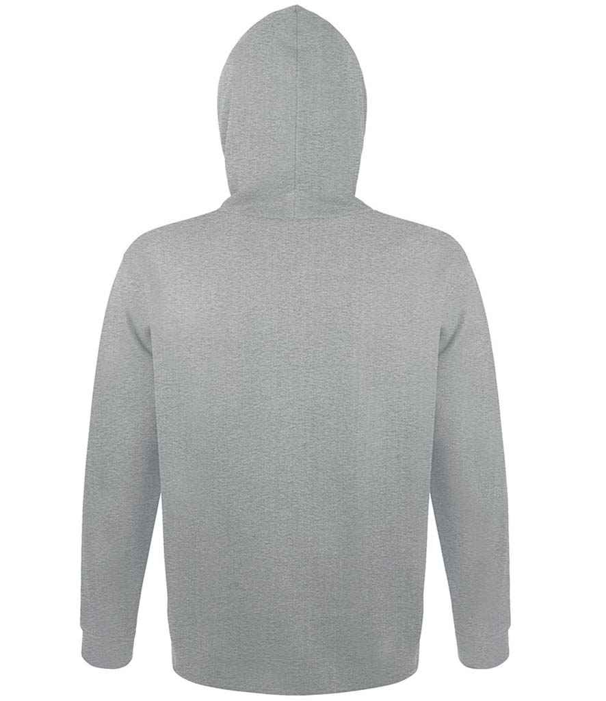 SOL'S Unisex Snake Hooded Sweatshirt in Grey Marl, back view