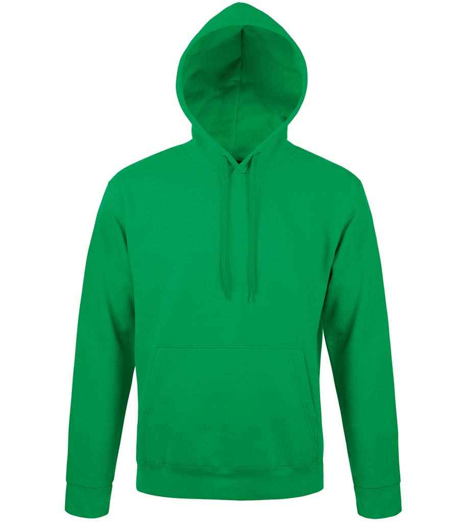 SOL'S Unisex Snake Hooded Sweatshirt in Kelly Green, front view