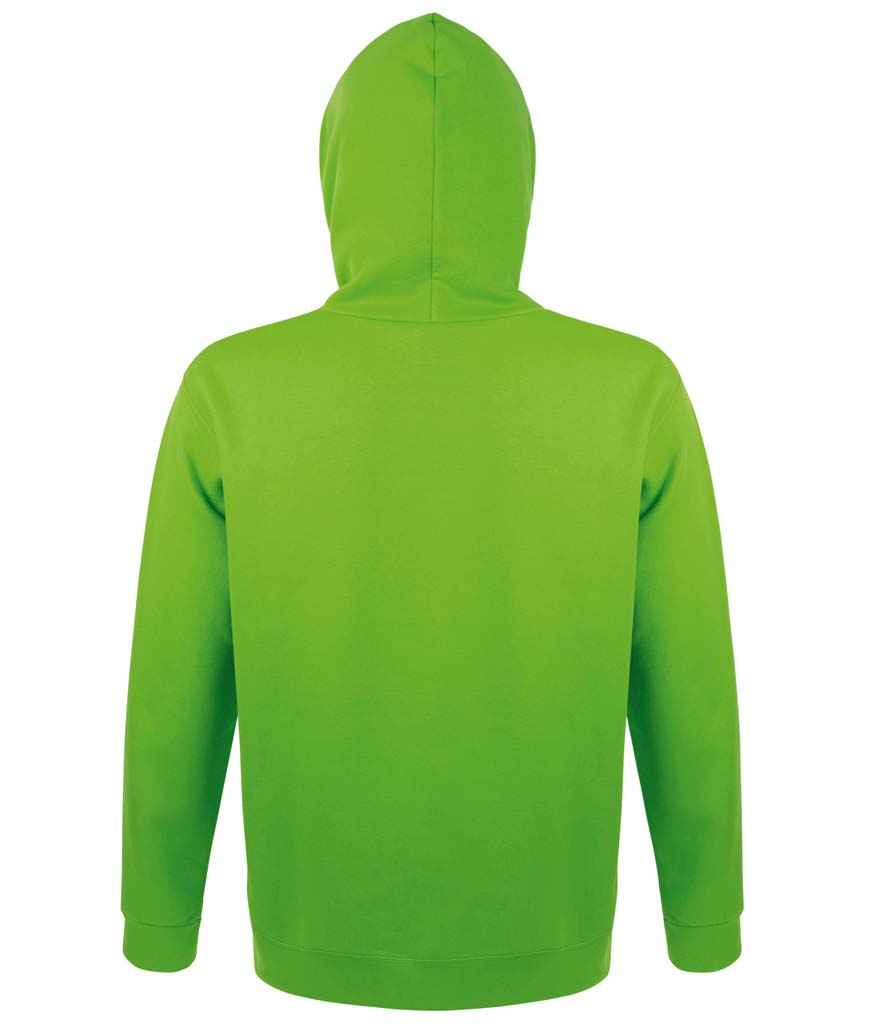 SOL'S Unisex Snake Hooded Sweatshirt in Lime Green, back view