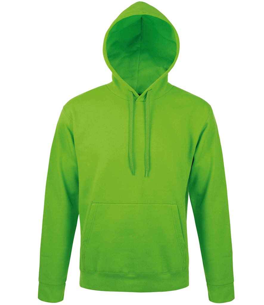 SOL'S Unisex Snake Hooded Sweatshirt in Lime Green, front view
