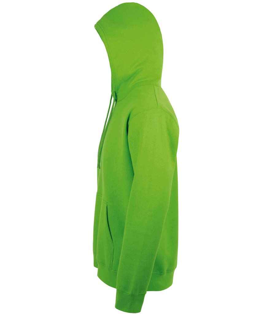 SOL'S Unisex Snake Hooded Sweatshirt in Lime Green, side view