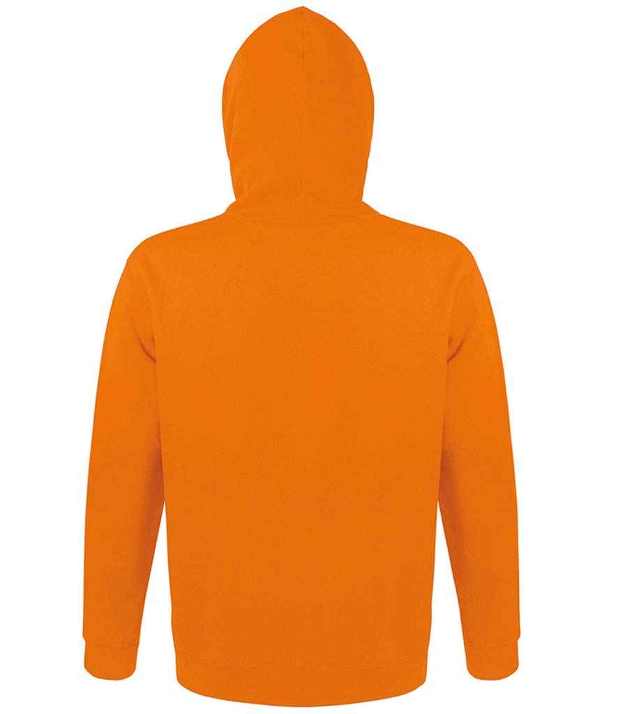 SOL'S Unisex Snake Hooded Sweatshirt in Orange, back view