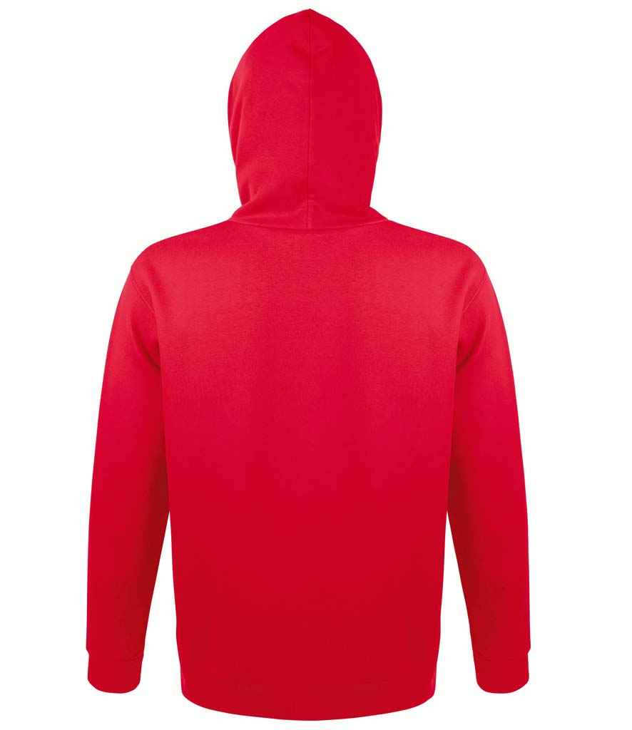 SOL'S Unisex Snake Hooded Sweatshirt in Red, back view