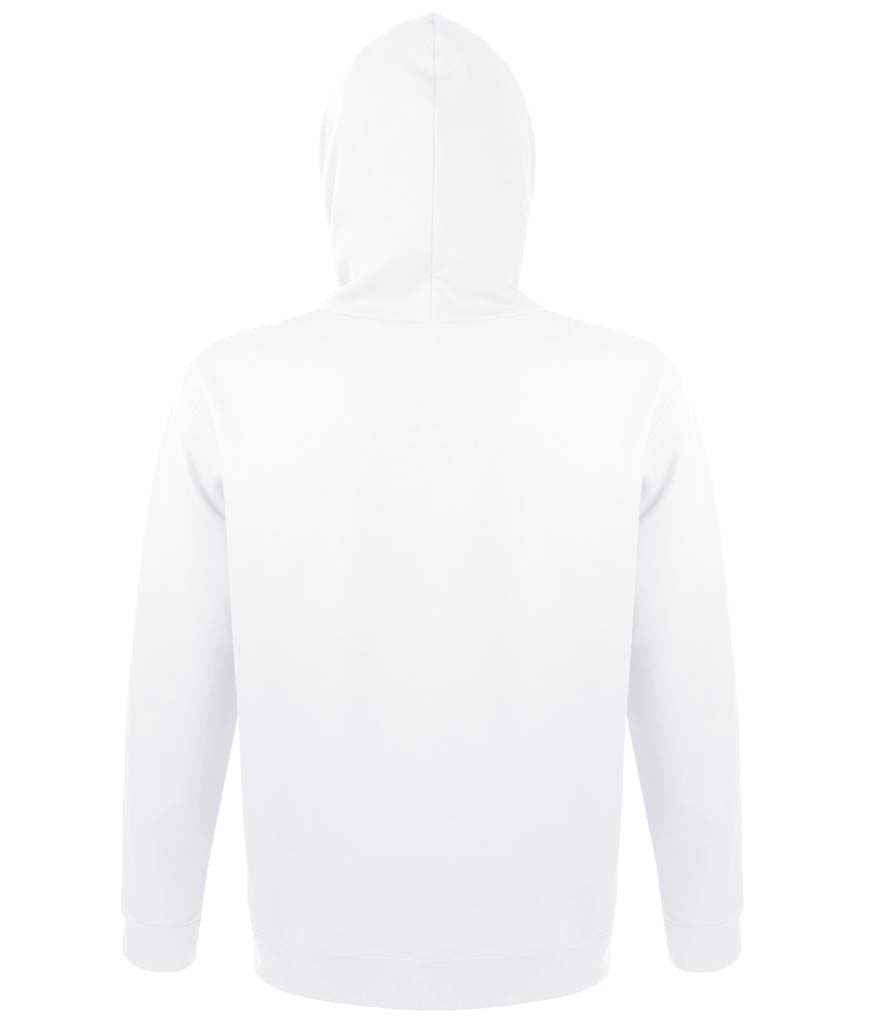 SOL'S Unisex Snake Hooded Sweatshirt in White, back view