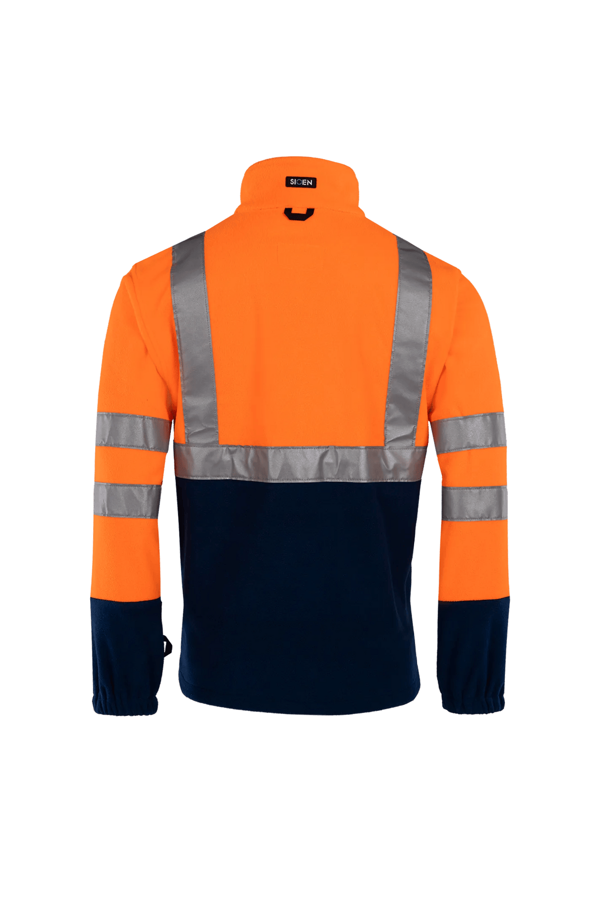 Sioen Kingley in High-vis orange/Navy blue, back view