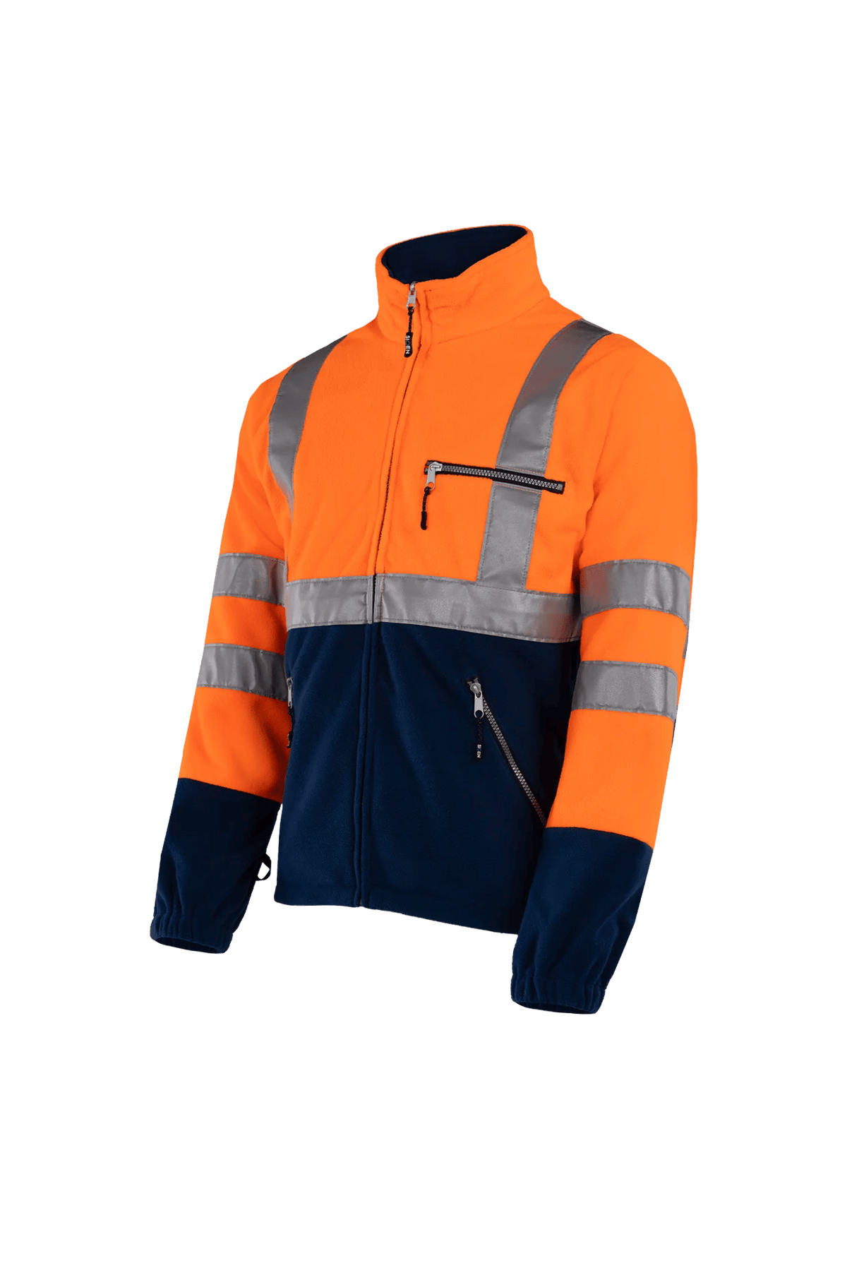 Sioen Kingley in High-vis orange/Navy blue, side view