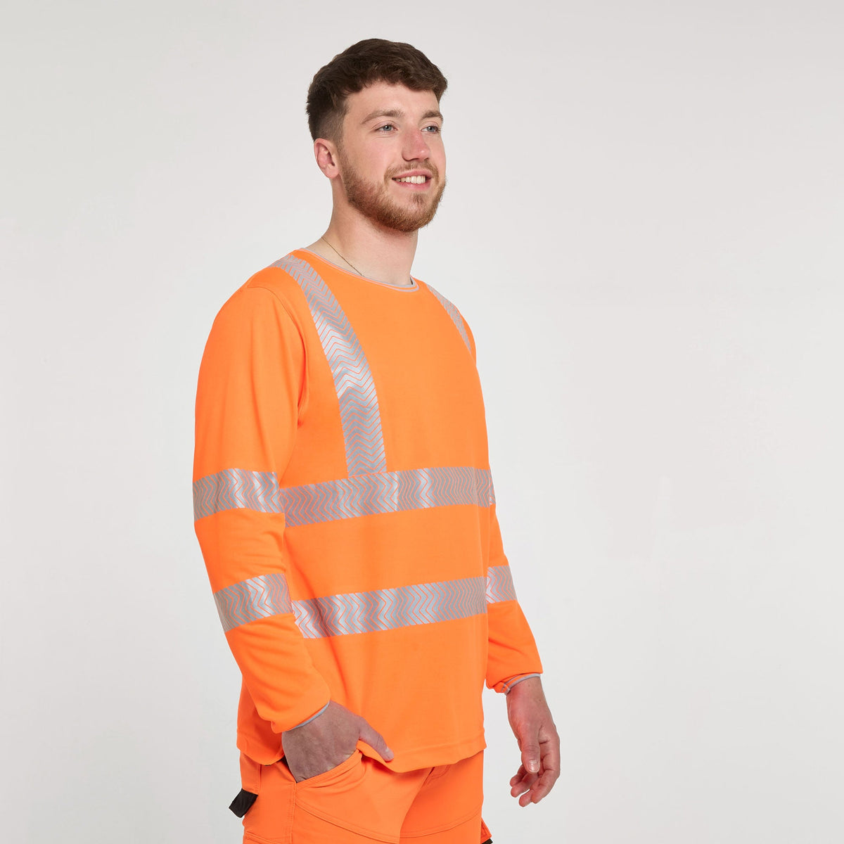 Pulsar Long Sleeve T-Shirt Orange - Bamboo Content, image 3