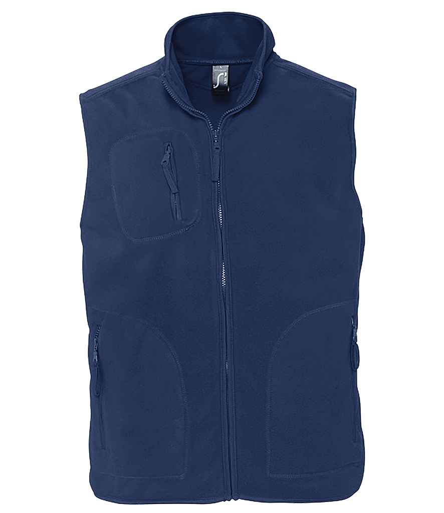 SOL'S Unisex Norway Fleece Bodywarmer in Navy, front view