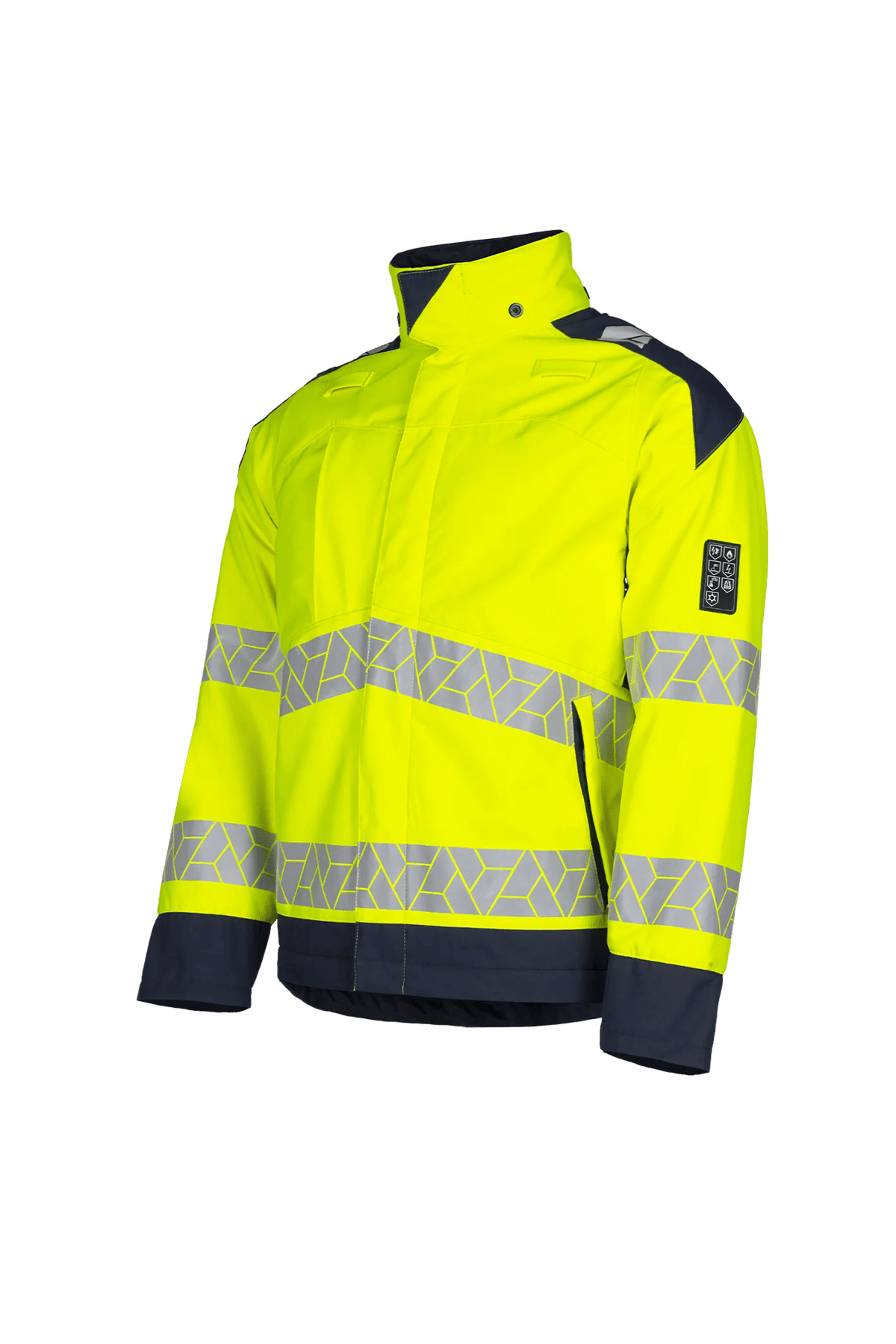 Sioen PRO Yulo in High-vis yellow/Navy blue, side view
