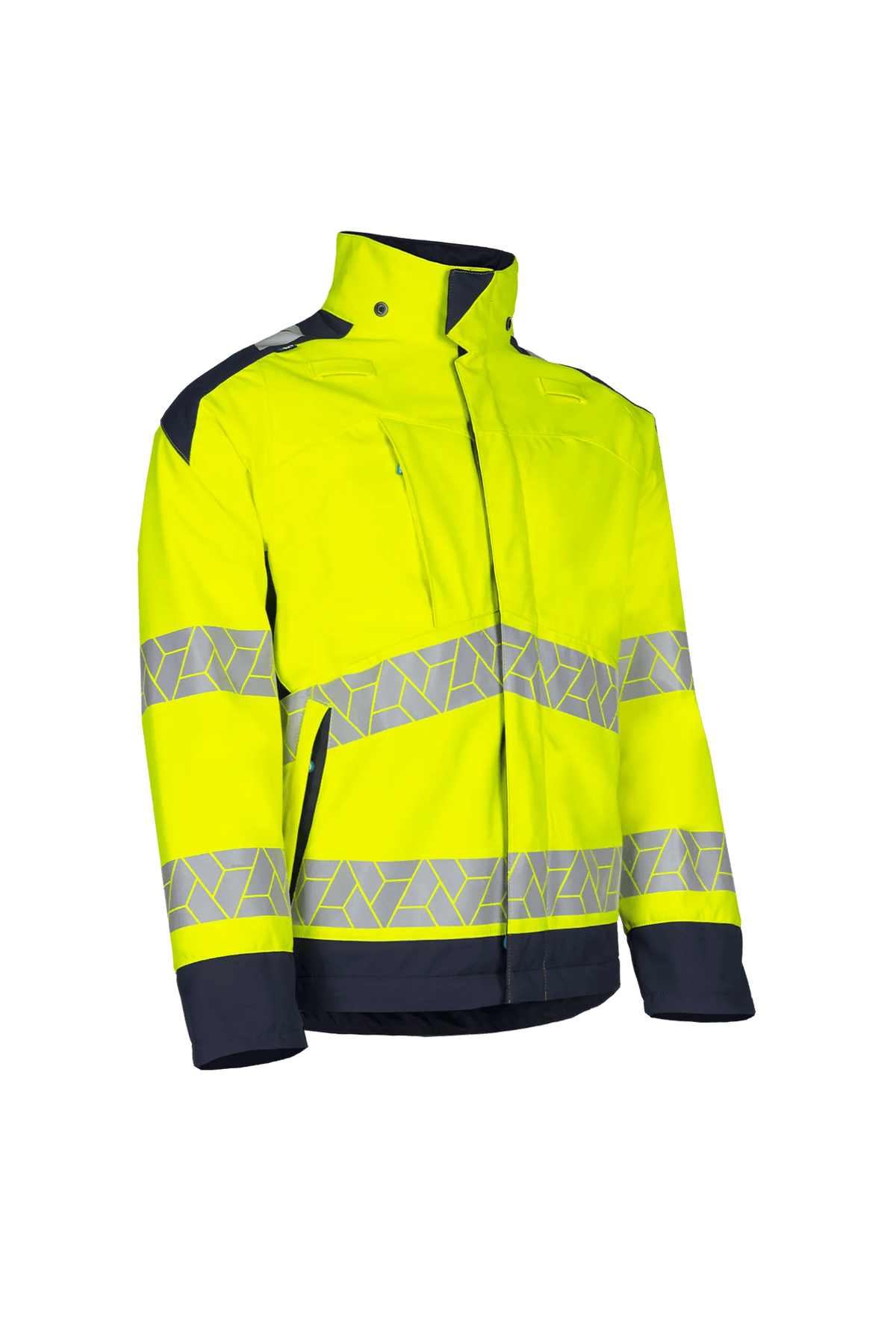 Sioen PRO Yulo in High-vis yellow/Navy blue, side view