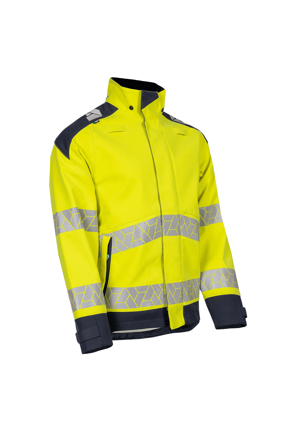 Sioen PRO Zabel in High-vis yellow/Navy blue, side view
