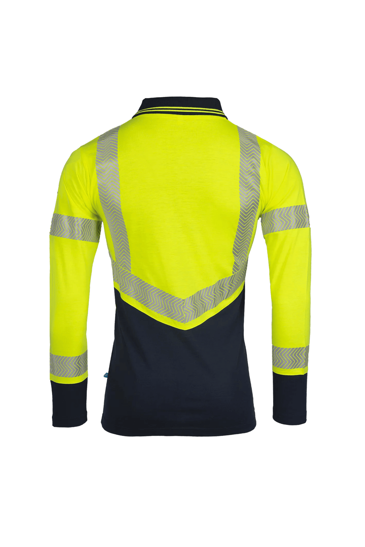 Sioen PRO Arran in High-vis yellow/Navy blue, back view