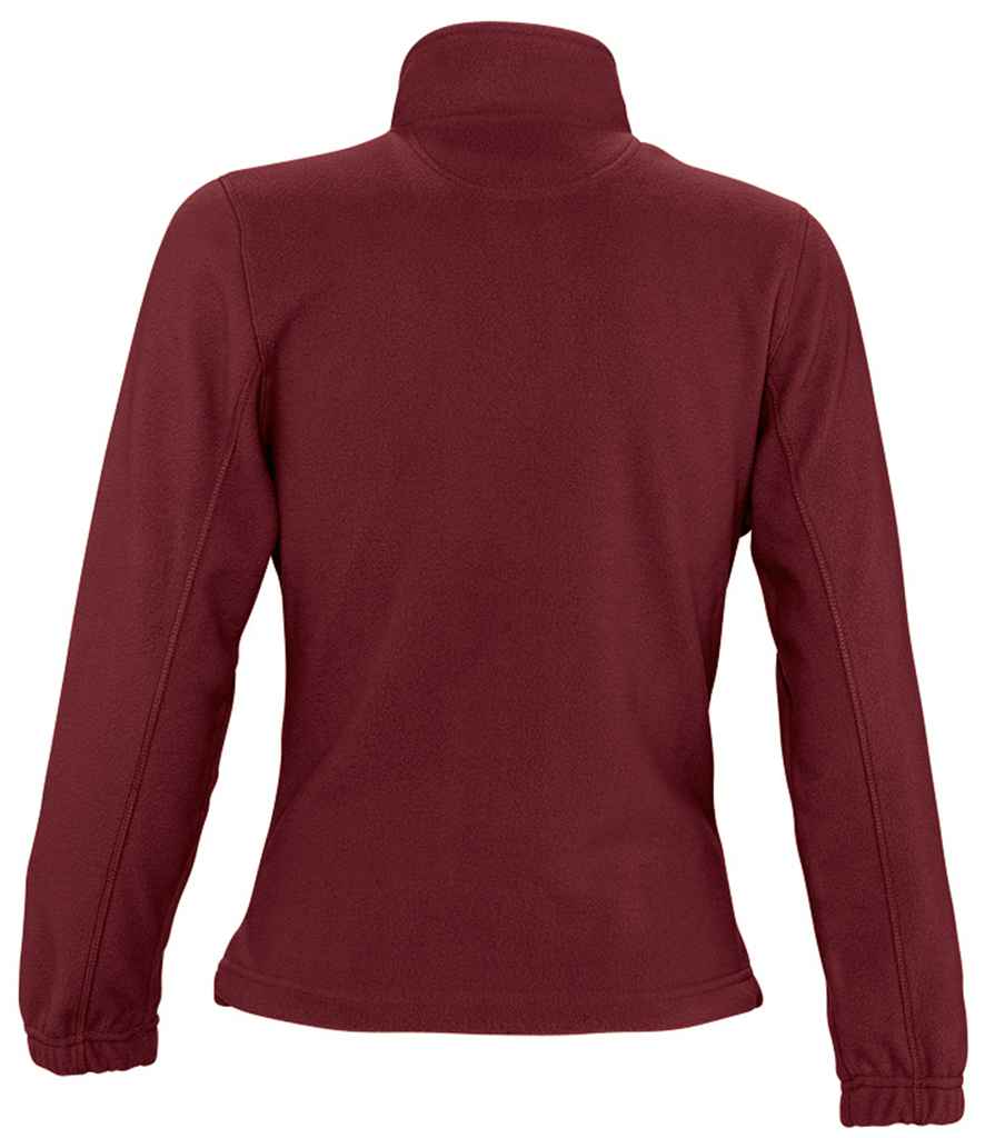SOL'S Ladies North Fleece Jacket in Burgundy, back view