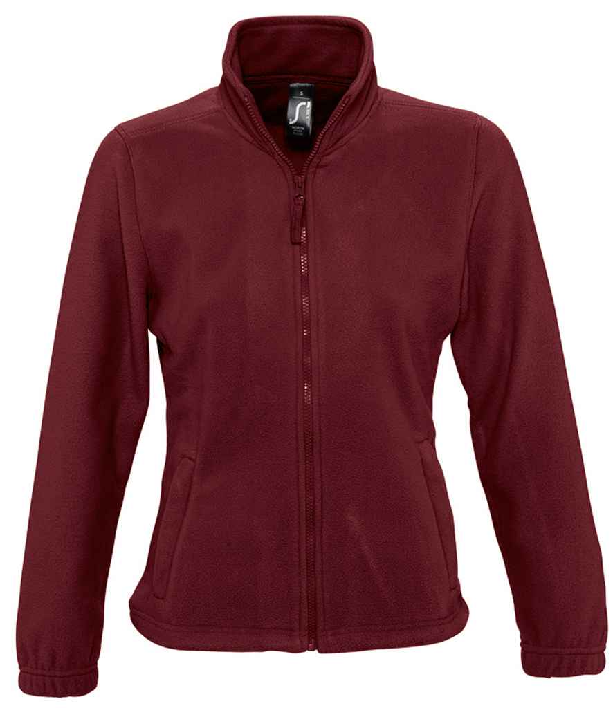 SOL'S Ladies North Fleece Jacket in Burgundy, front view