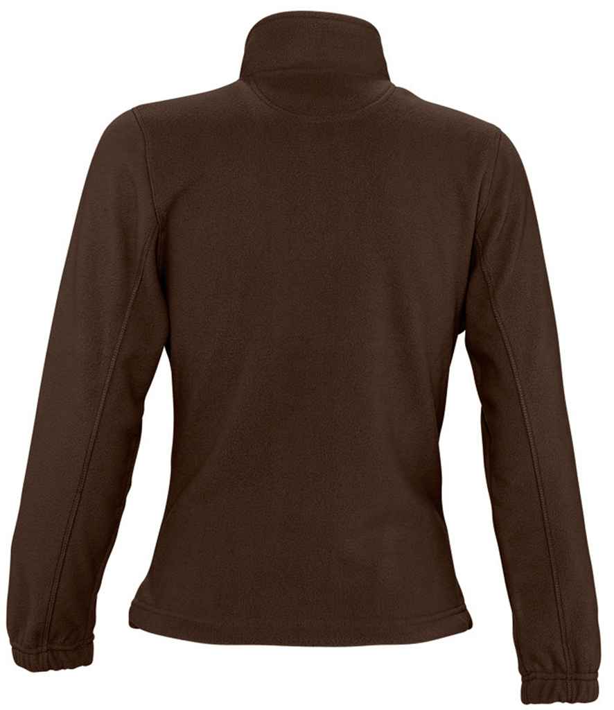 SOL'S Ladies North Fleece Jacket in Dark Chocolate, back view