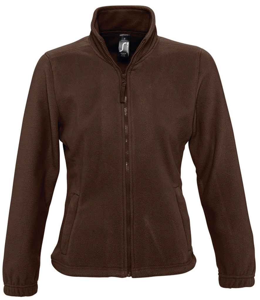 SOL'S Ladies North Fleece Jacket in Dark Chocolate, front view