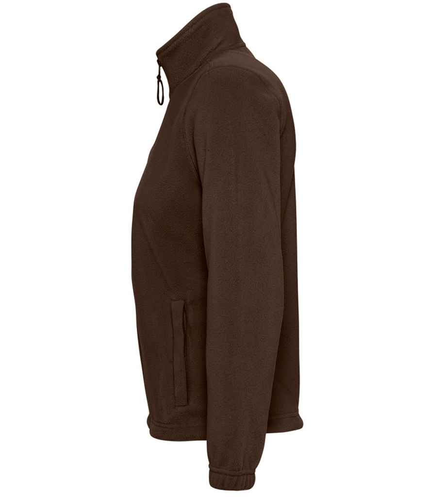 SOL'S Ladies North Fleece Jacket in Dark Chocolate, side view