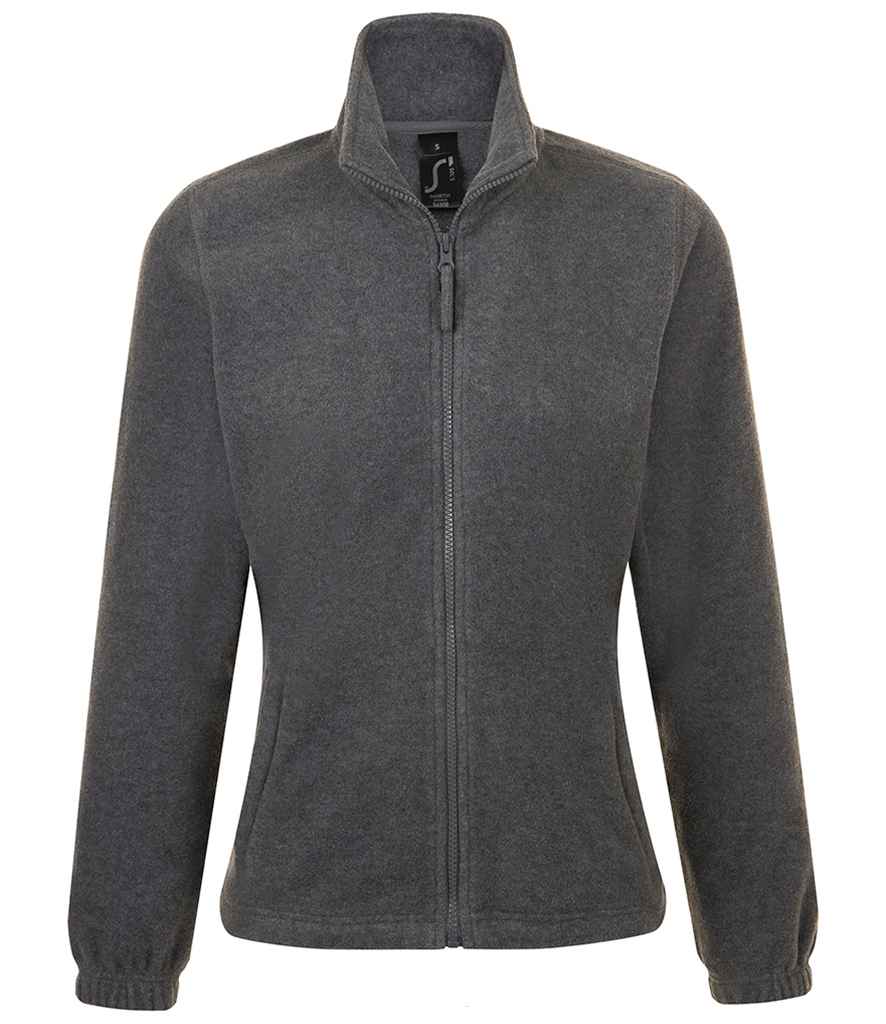 SOL'S Ladies North Fleece Jacket in Grey Marl, front view