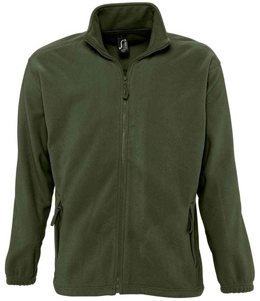 SOL'S North Fleece Jacket in Army, front view