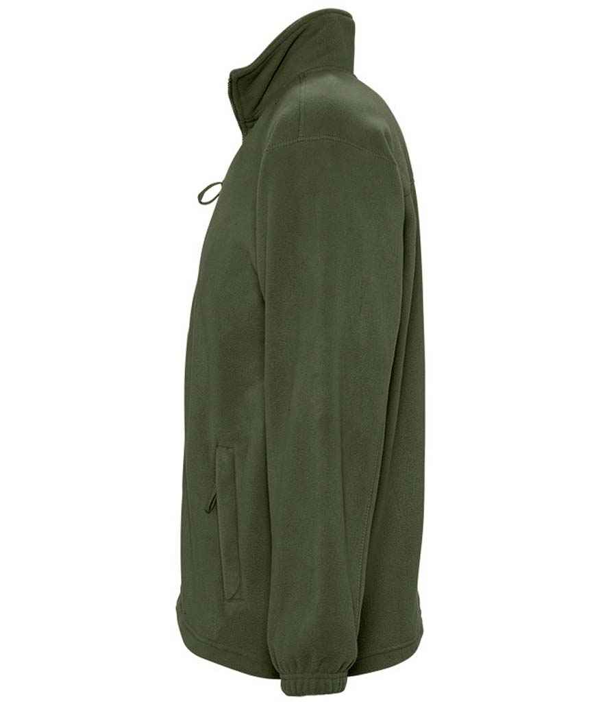 SOL'S North Fleece Jacket in Army, side view