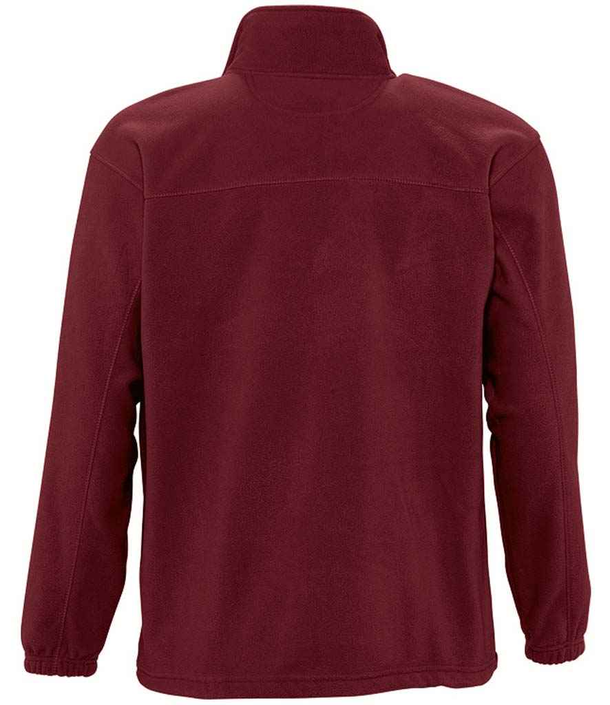 SOL'S North Fleece Jacket in Burgundy, back view