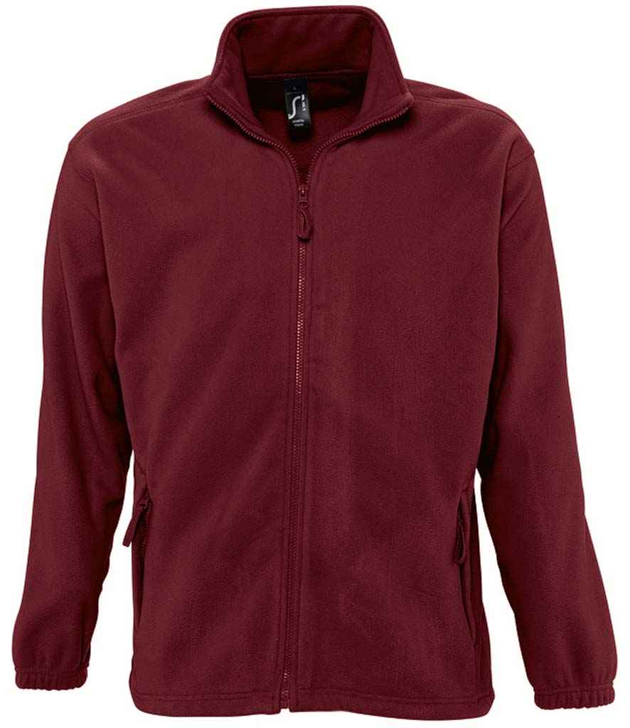 SOL'S North Fleece Jacket in Burgundy, front view