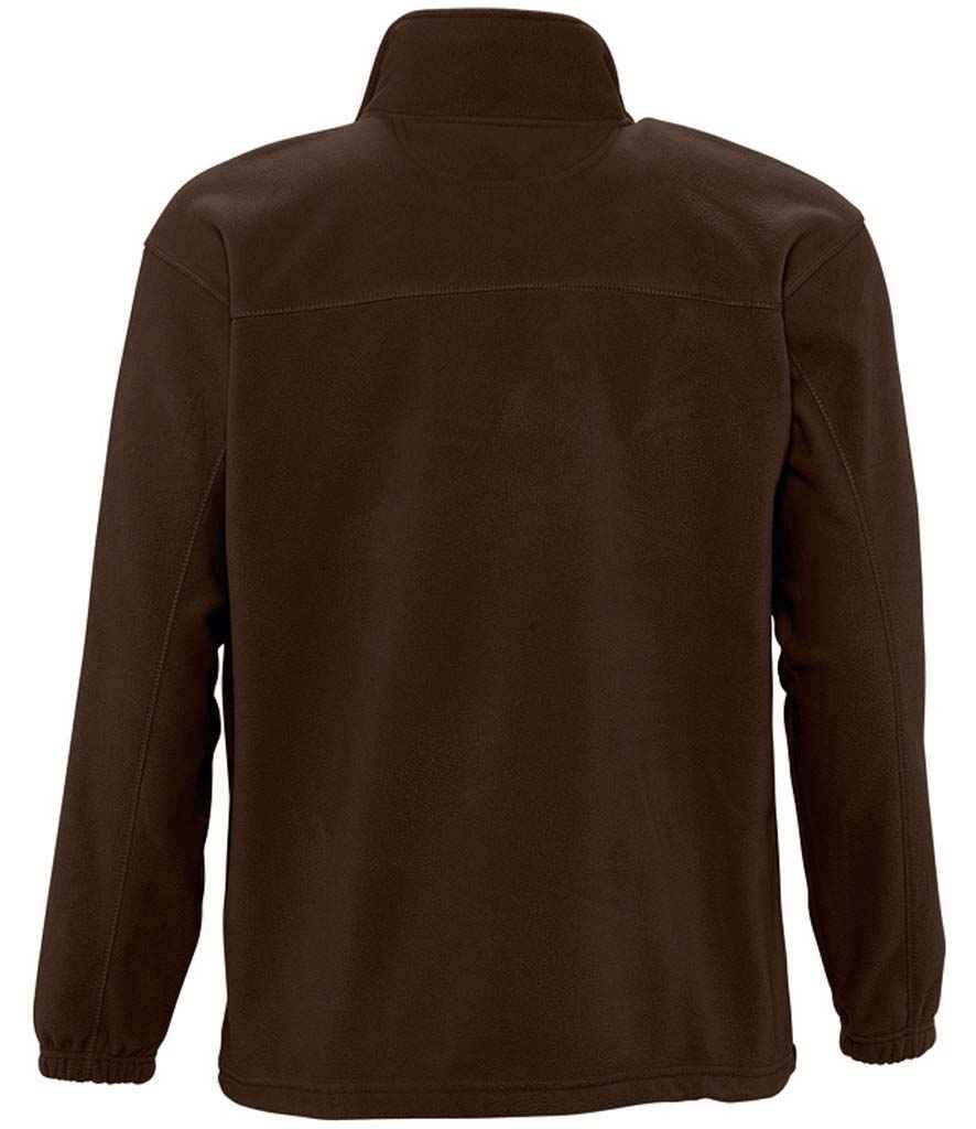 SOL'S North Fleece Jacket in Dark Chocolate, back view