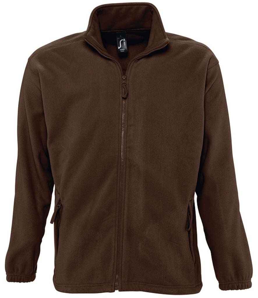 SOL'S North Fleece Jacket in Dark Chocolate, front view