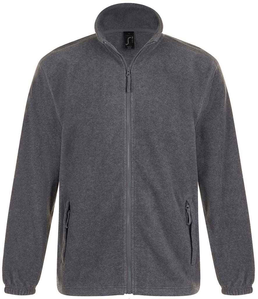 SOL'S North Fleece Jacket in Grey Marl, front view