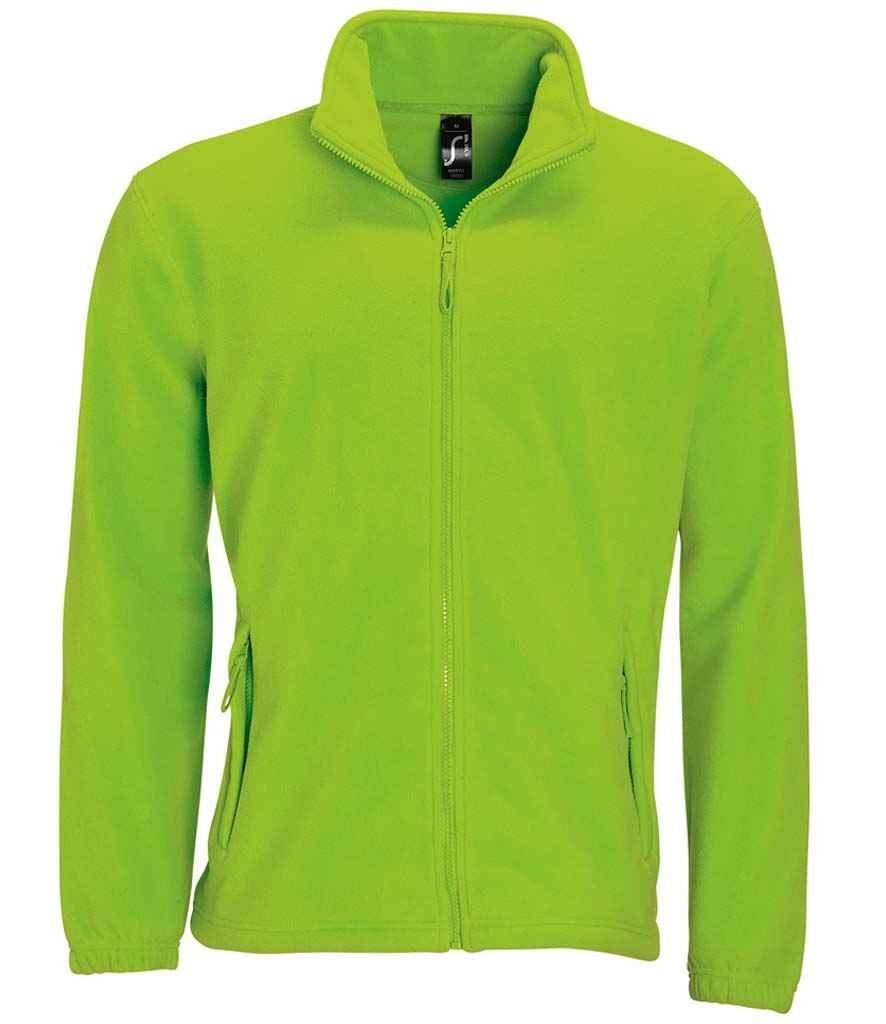 SOL'S North Fleece Jacket in Lime Green, front view
