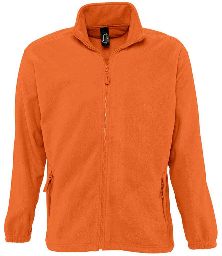 SOL'S North Fleece Jacket in Orange, front view